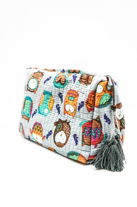 Cosmetic bag 13.75x11.25 cm, gray, multicolor