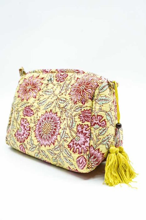 Cosmetic bag 13.75x11.25 cm, yellow, pink, multicolor