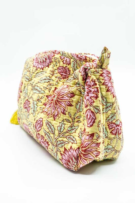 Cosmetic bag 13.75x11.25 cm, yellow, pink, multicolor
