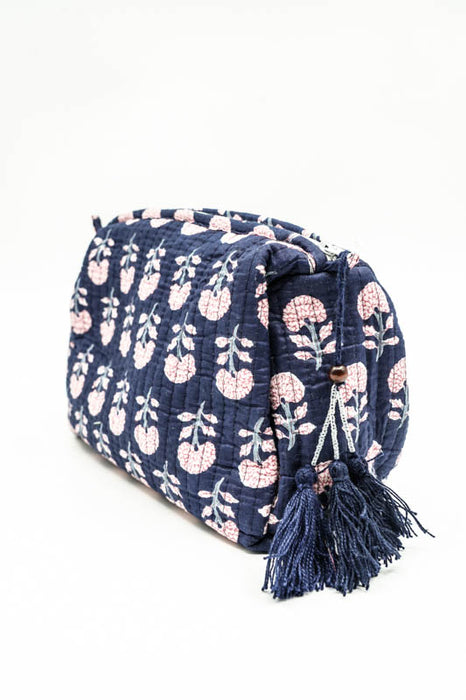 Cosmetic bag 13.75x11.25 cm, dark blue, multicolor