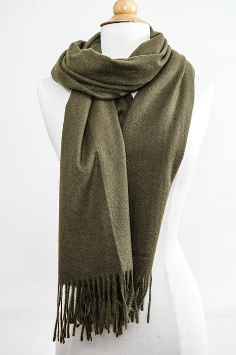 Schal Kaschmir/Viskose/Wolle olivegrün 70x190 cm