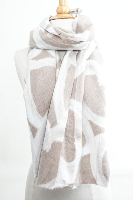 Schal Kaschmir/Viskose Herzen beige 85x190 cm