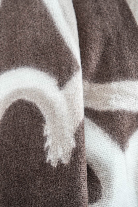 Schal Kaschmir/Viskose Herzen dunkelbraun 85x190 cm