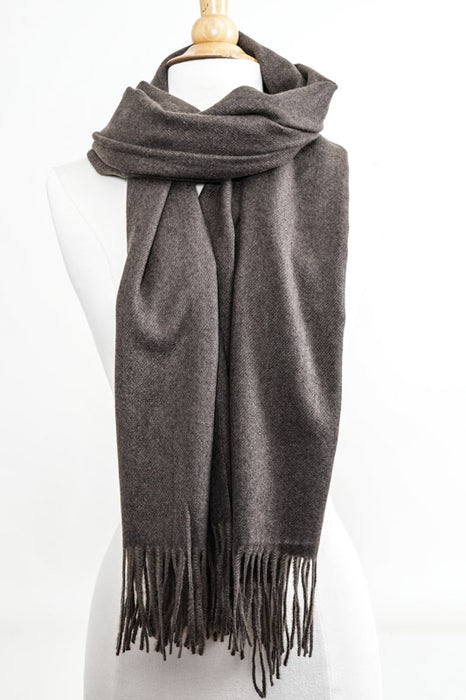 Schal Kaschmir/Viskose/Wolle dunkelbraun 70x190 cm