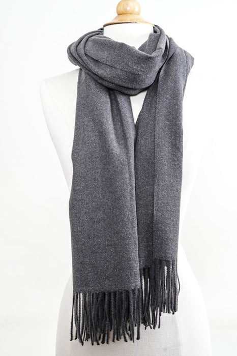 Schal Kaschmir/Viscos/Wolle dunkelgrau 70x190 cm