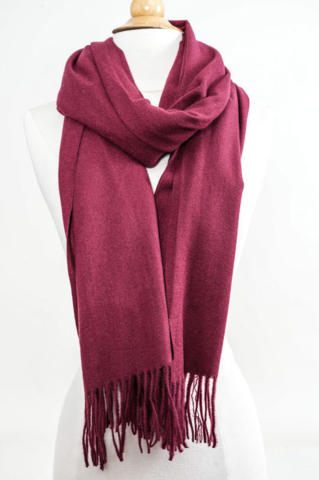 Scarf cashmere/viscose/wool bordeaux 70x190 cm