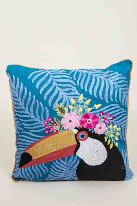 Decorative Cushion Cotton Toucan Dark Blue 45x45cm