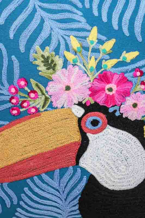 Decorative Cushion Cotton Toucan Dark Blue 45x45cm