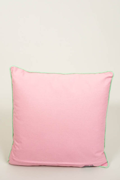 Coussin décoratif coton Léopard rose 45x45cm