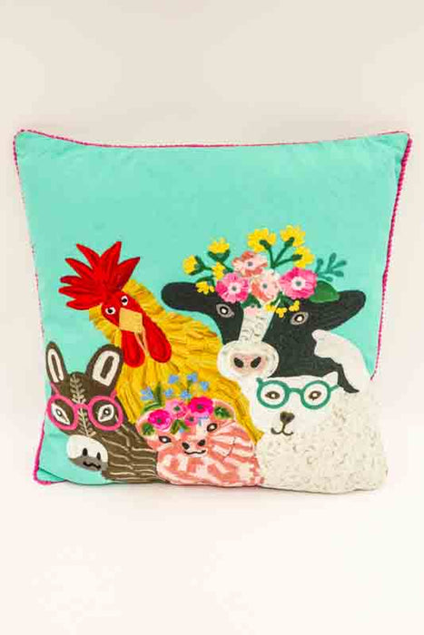 Decorative Pillow Cotton Farm Animals 45x45cm