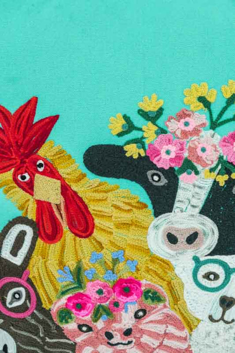 Decorative Pillow Cotton Farm Animals 45x45cm