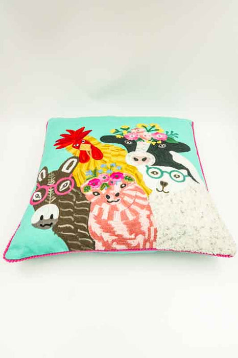 Decorative Pillow Cotton Farm Animals 45x45cm