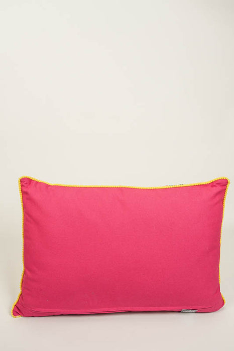 Coussin décoratif en coton à motifs floraux rouge 40x60cm