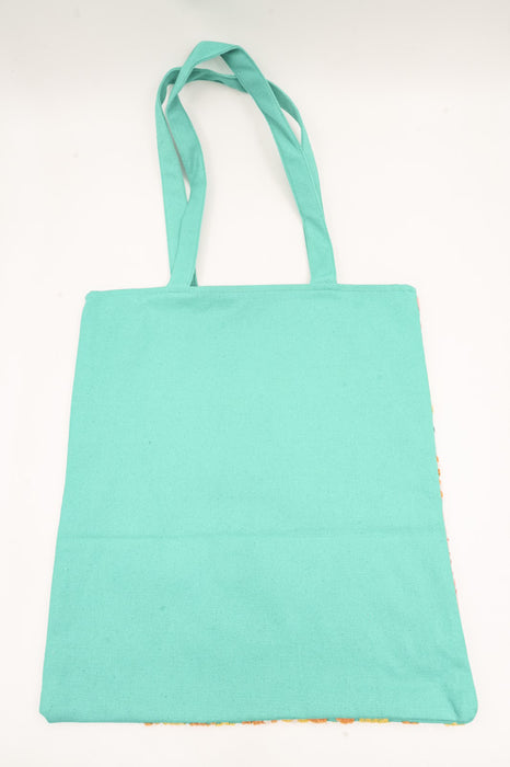 Shoulder bag cotton colorful flowers 35x40cm