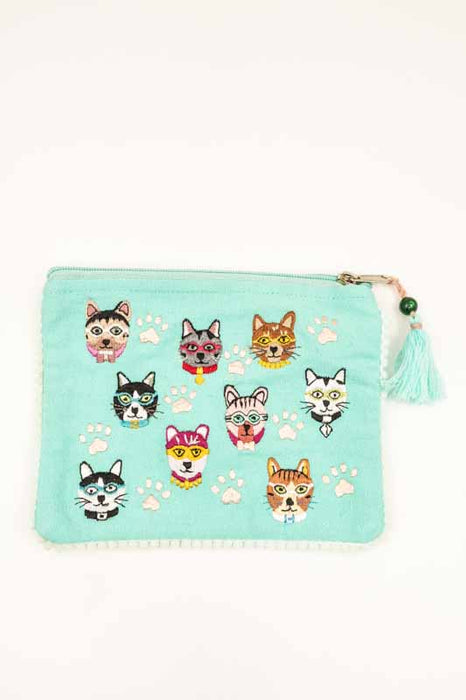 Cotton Cosmetic Bag Cats 15x20 cm