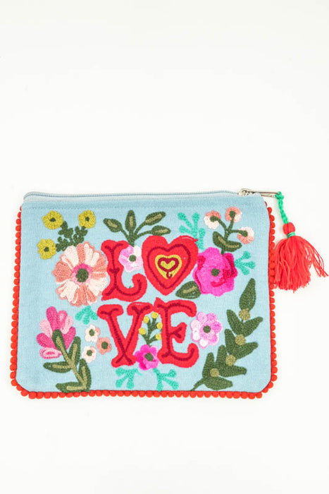 Cotton toiletry bag Love 15x20 cm