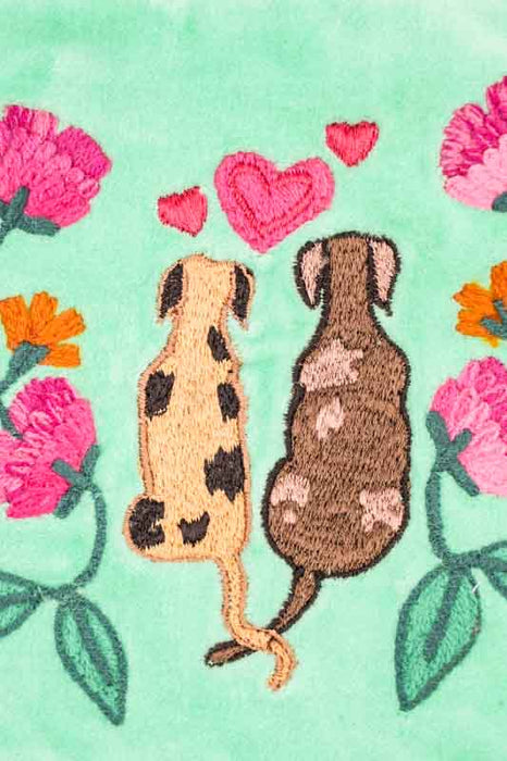 Kosmetiktasche Baumwolle Hunde verliebt 15x20 cm