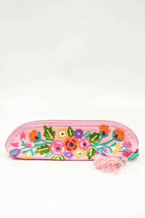 Kosmetiktasche Baumwolle bunte Blumen 21x6 cm