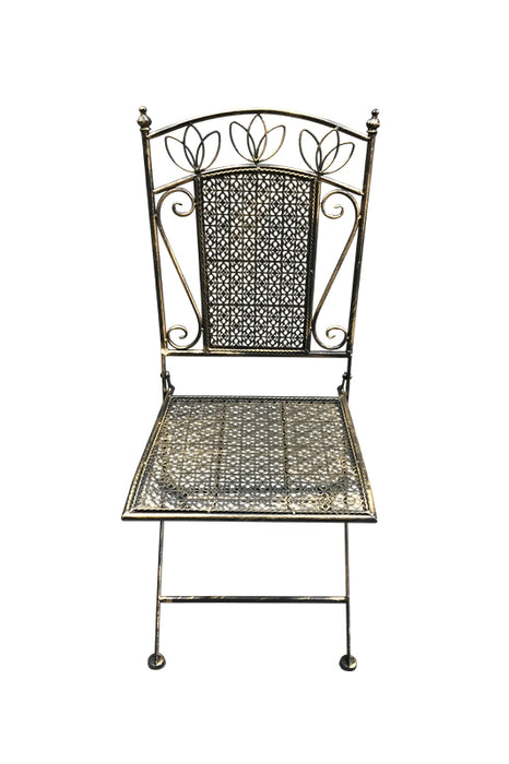Bistro chair, rectangular, antique, black, 38x47x92cm