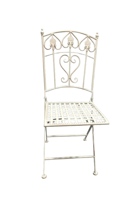 Bistro chair, rectangular, antique, cream, 38x48x92cm