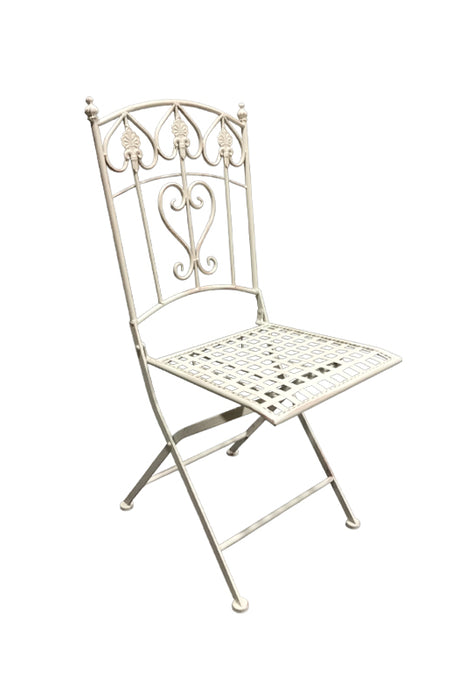 Bistro chair, rectangular, antique, cream, 38x48x92cm