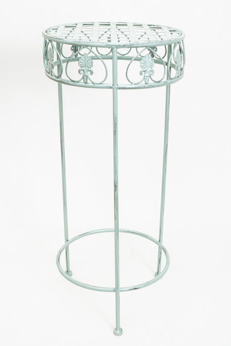 Round 3-legged flower stand, sage green, large, 32x70cm