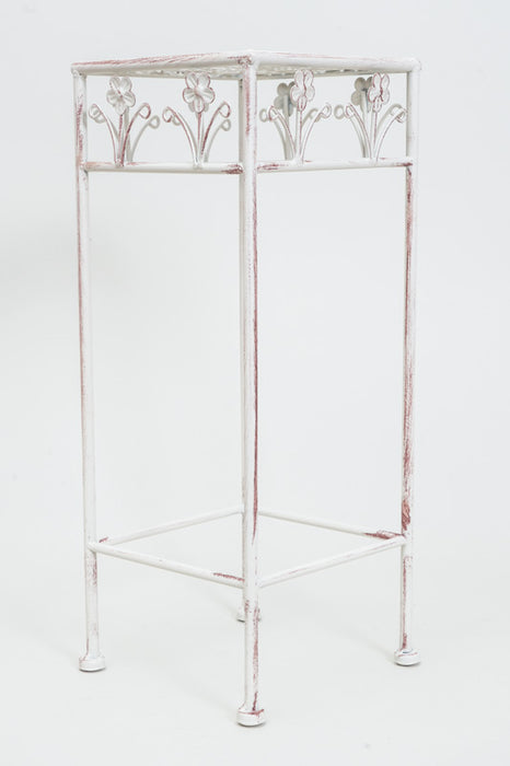 Small, 4-sided antique cream-colored flower stand, 20x50cm