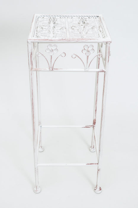 Small, 4-sided antique cream-colored flower stand, 20x50cm