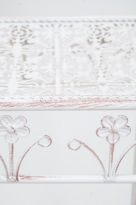 Small, 4-sided antique cream-colored flower stand, 20x50cm