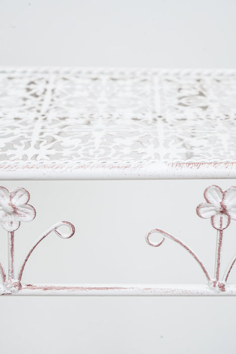 4-sided antique cream-colored flower stand, medium size, 25x60cm