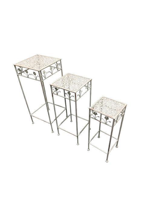 4-sided antique cream-colored flower stand, medium size, 25x60cm