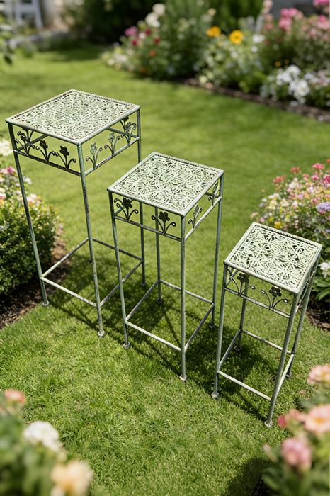 4-sided flower stand, sage green, medium, 25x60cm