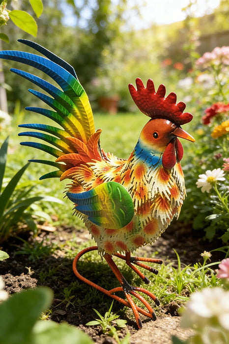 Rooster multicolor 41x14.5x43.5cm