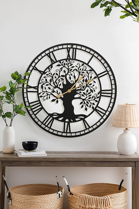 Wall clock Tree of Life antique rust-colored 68x3x68cm