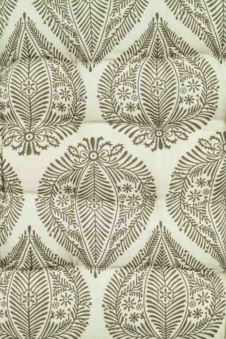 Coussin d'assise/de chaise Gaddi imprimé coton beige/kaki 40x40x5cm