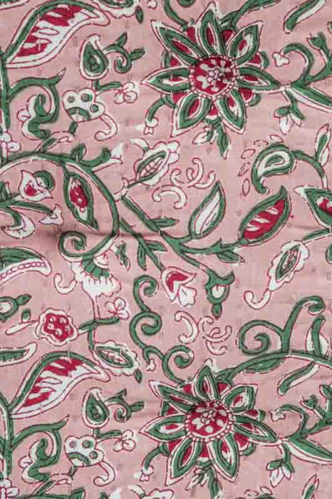 Sitzkissen/Bodenkissen Gaddi Baumwoll-Samt mit Print apricot/rosa/rot/grün 40x40x10cm