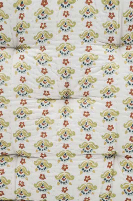 Sitzkissen/Bodenkissen Gaddi Baumwoll-Samt mit Print beige/olive/braun 40x40x10cm