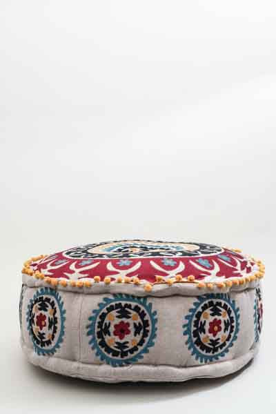 Puff bestickt multicolor gemustert 60x20cm