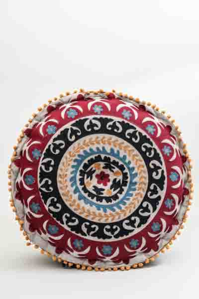 Puff bestickt multicolor gemustert 60x20cm