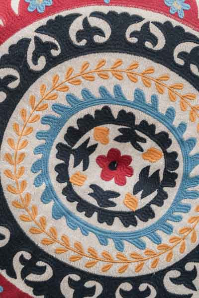 Puff bestickt multicolor gemustert 60x20cm
