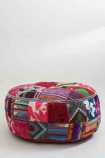 Puff bestickt Patchwork multicolor 60x20cm