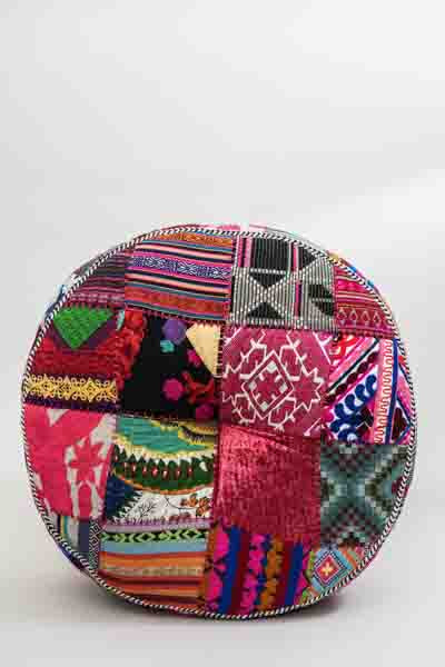Puff bestickt Patchwork multicolor 60x20cm