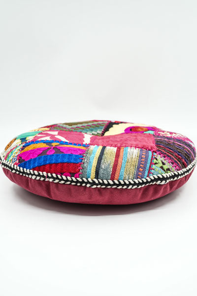 Sitzkissen Gaddi rund bestickt Patchwork multicolor 40cm