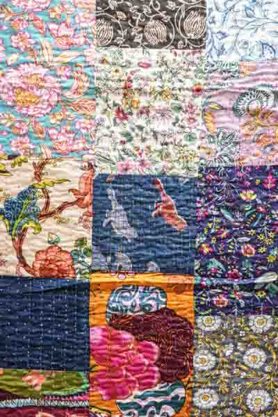 Bettdecke Kantha Patchwork assortiert multicolor 220x270cm