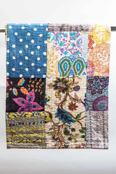 Bettdecke Kantha Patchwork assortiert multicolor 220x270cm