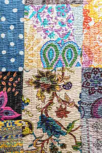 Bettdecke Kantha Patchwork assortiert multicolor 220x270cm