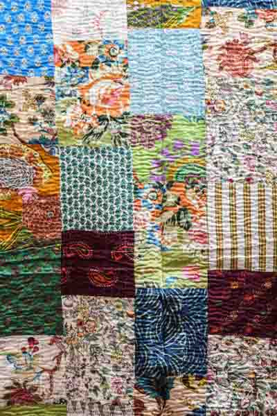 Couvre-lit Kantha Patchwork assorti multicolore 220x270cm