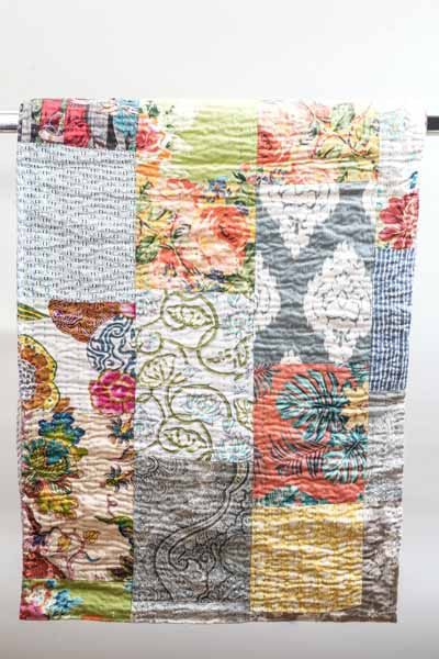 Bettdecke Kantha Patchwork assortiert multicolor 220x270cm