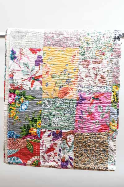 Bettdecke Kantha Patchwork assortiert multicolor 220x270cm