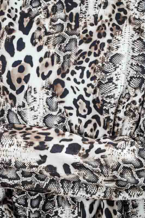 Pull coton/polyester léopard beige/marron - Taille unique